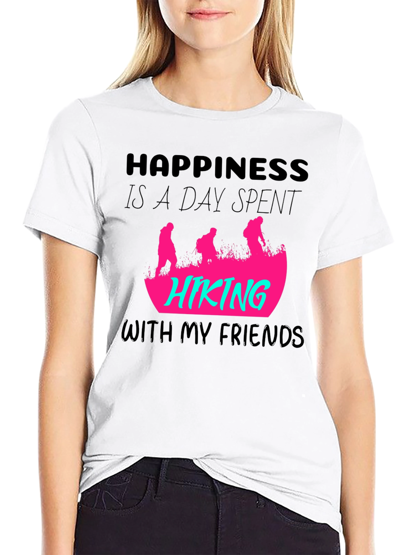 Happiness Hiking Friends Graphic Tee