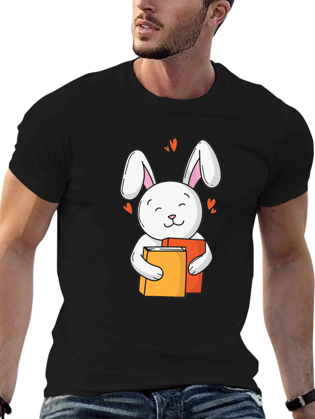 Cute Rabbit Reading T-Shirt