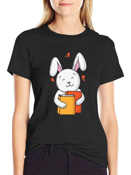Cute Rabbit Reading T-Shirt