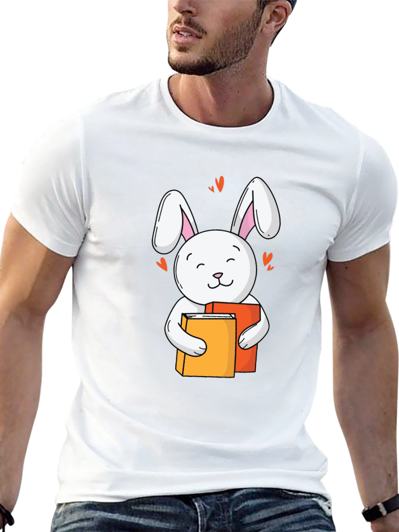 Cute Rabbit Reading T-Shirt
