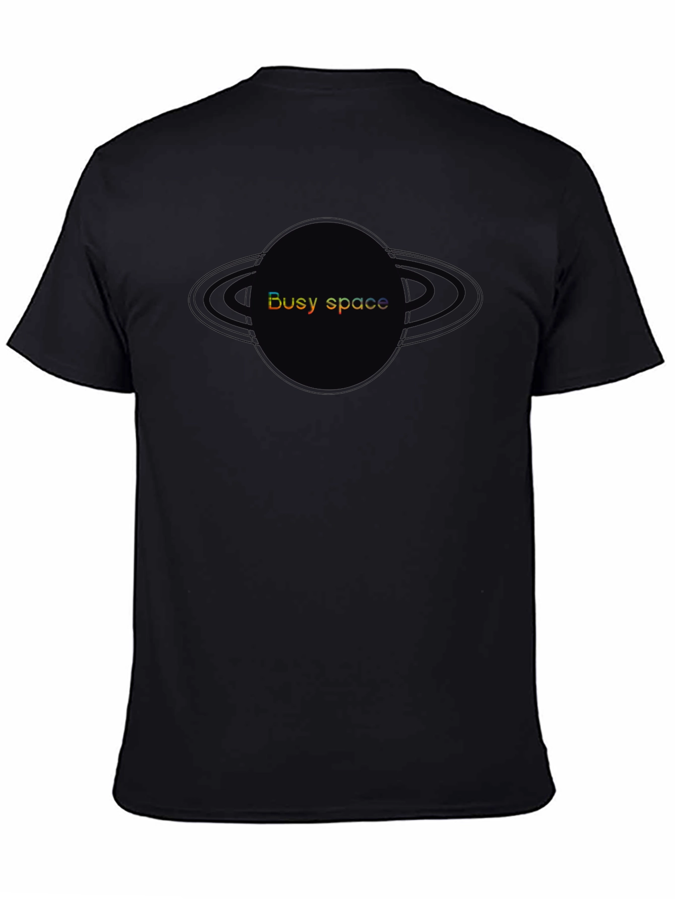 Busy Space Graphic Tee - Unique Planet Saturn Design