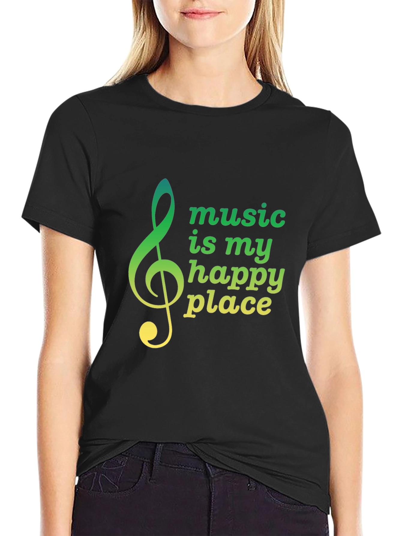Music Is My Happy Place Tee