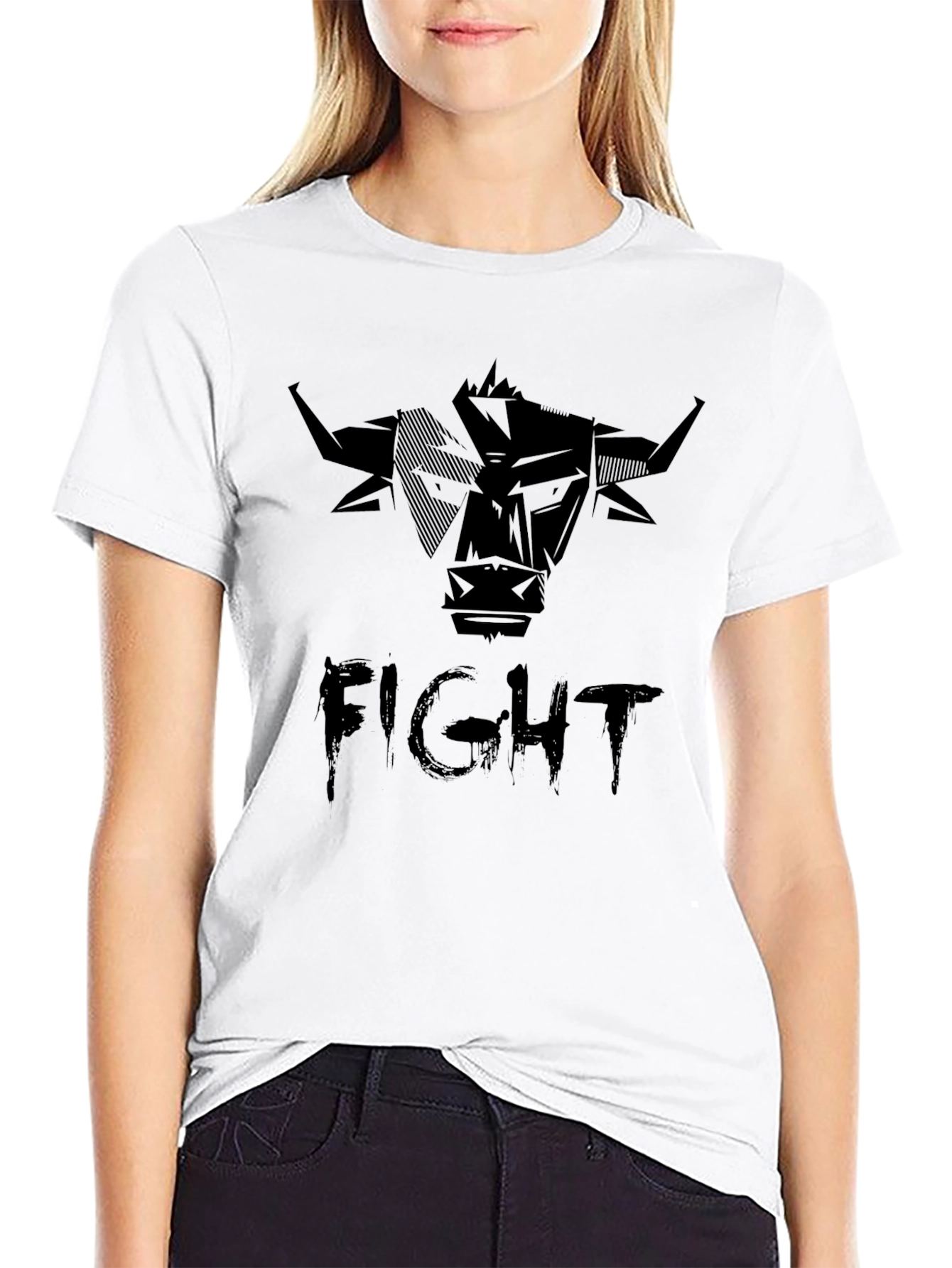 Fight Bull Graphic Tee - Bold Black T-Shirt
