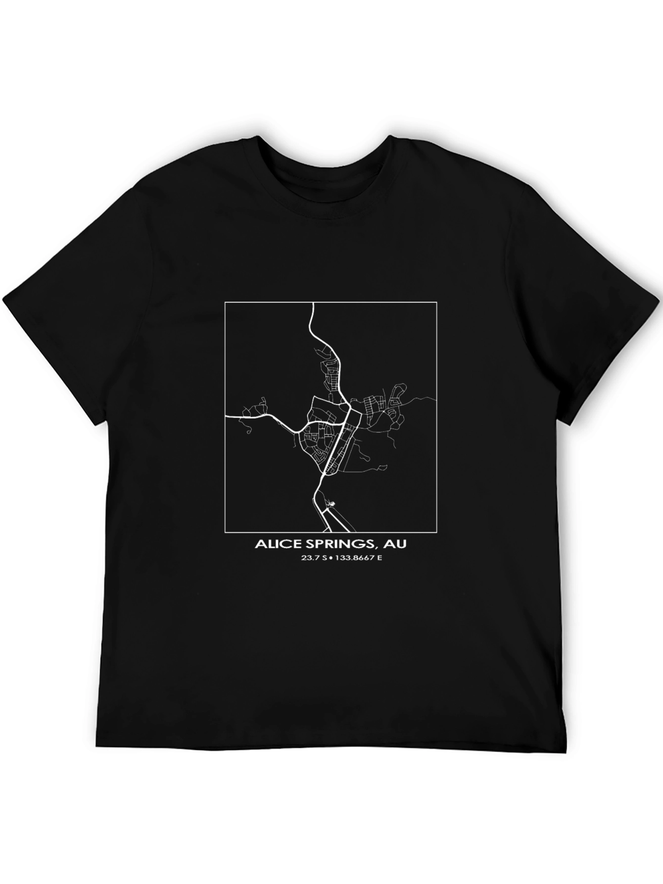 Alice Springs Map T-Shirt - Black Graphic Tee