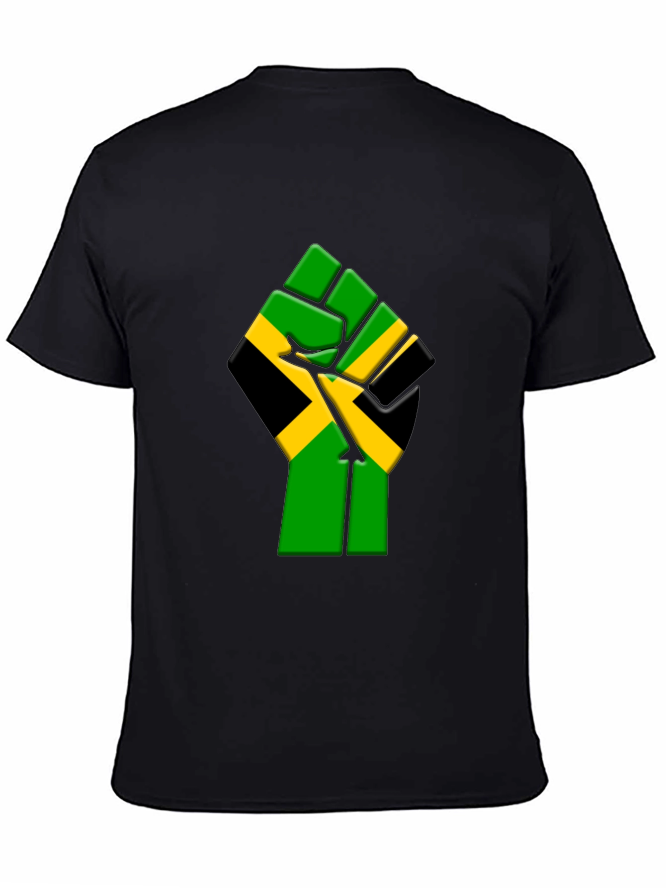 Jamaica Flag Fist Graphic T-Shirt - Black