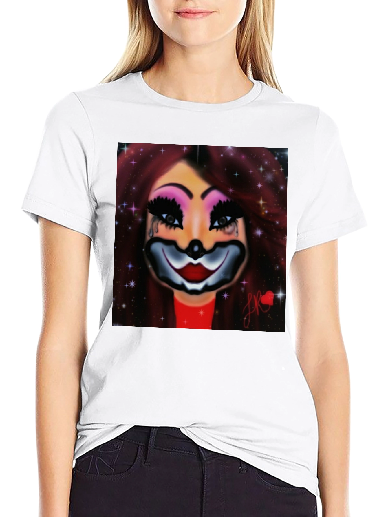 Clown Woman Graphic Tee - Stylish Comfort