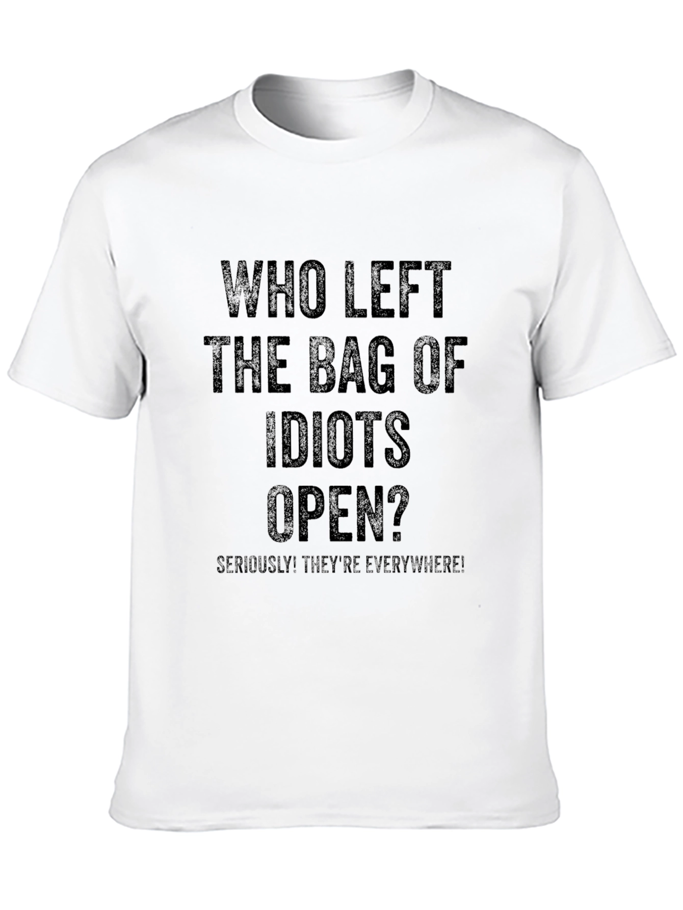 Who Left Idiots Open? Black Graphic T-Shirt