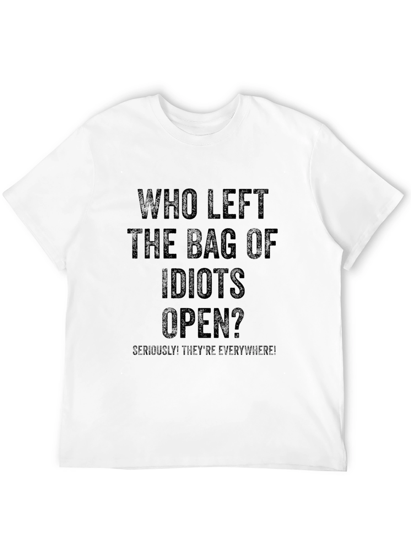 Who Left Idiots Open? Black Graphic T-Shirt