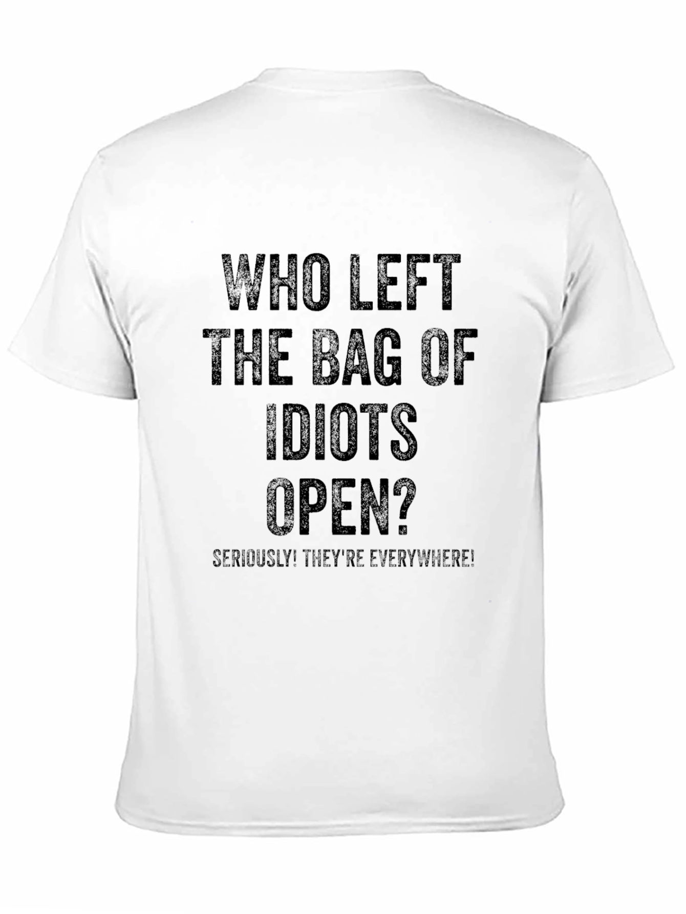 Who Left Idiots Open? Black Graphic T-Shirt