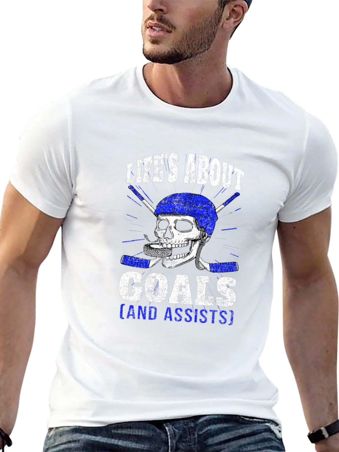 Lifes About Goals Hockey Graphic Tee