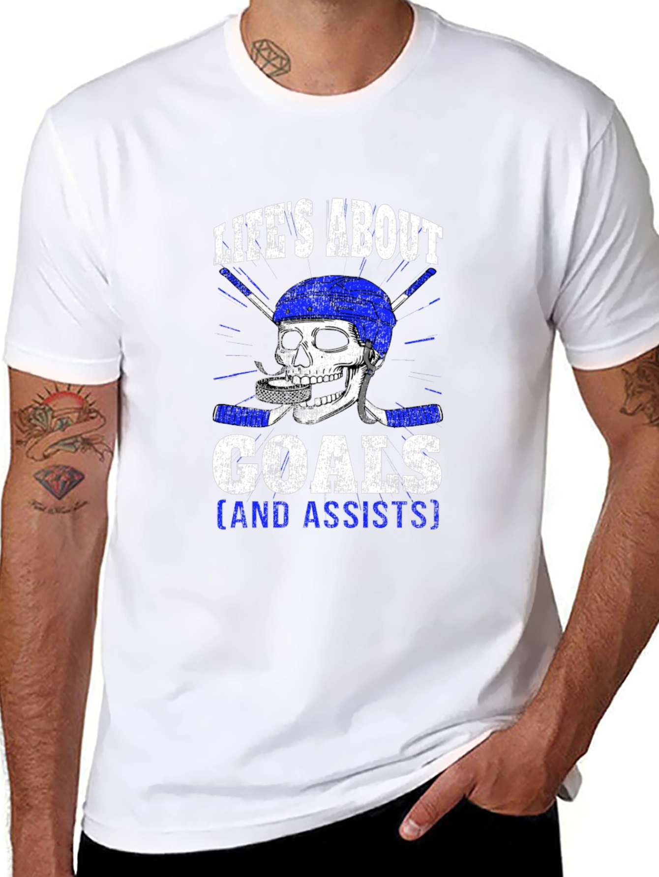 Lifes About Goals Hockey Graphic Tee