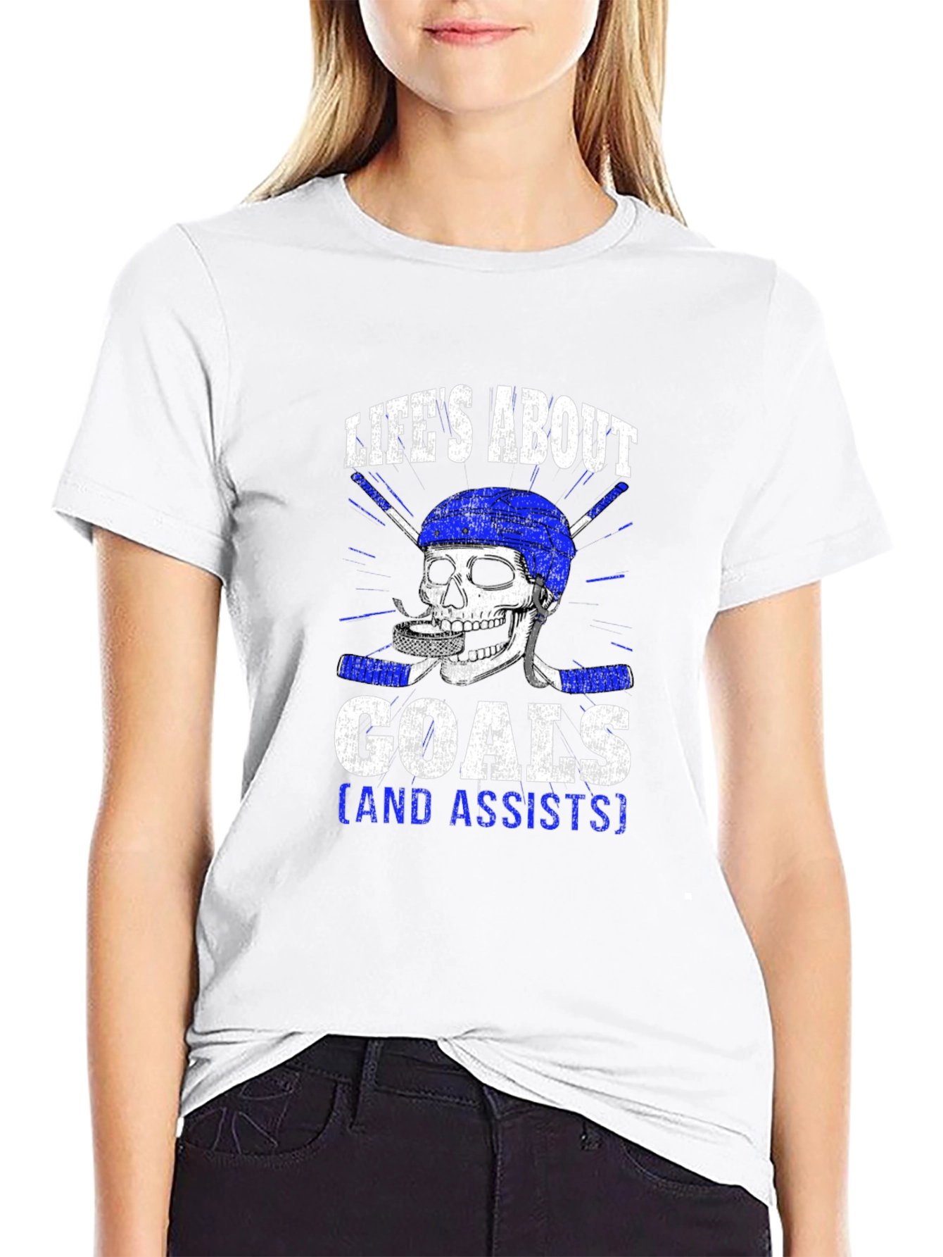 Lifes About Goals Hockey Graphic Tee