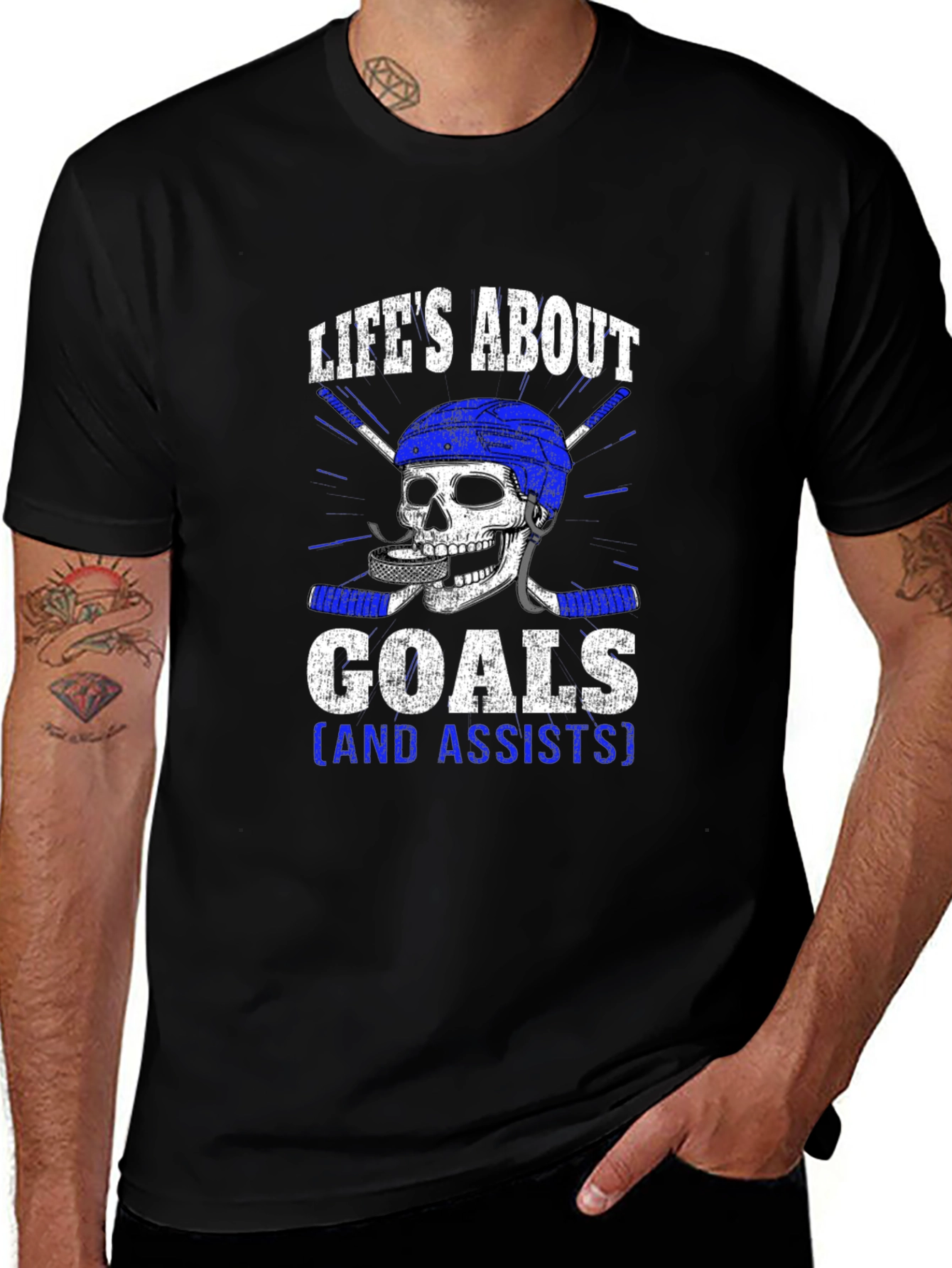 Lifes About Goals Hockey Graphic Tee