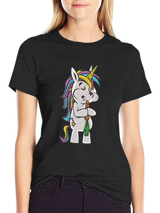 Unicorn Smoking Weed Funny T-Shirt