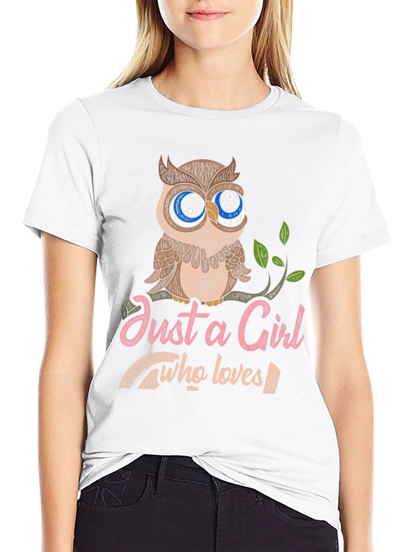 Just a Girl Who Loves Owls Graphic T-Shirt