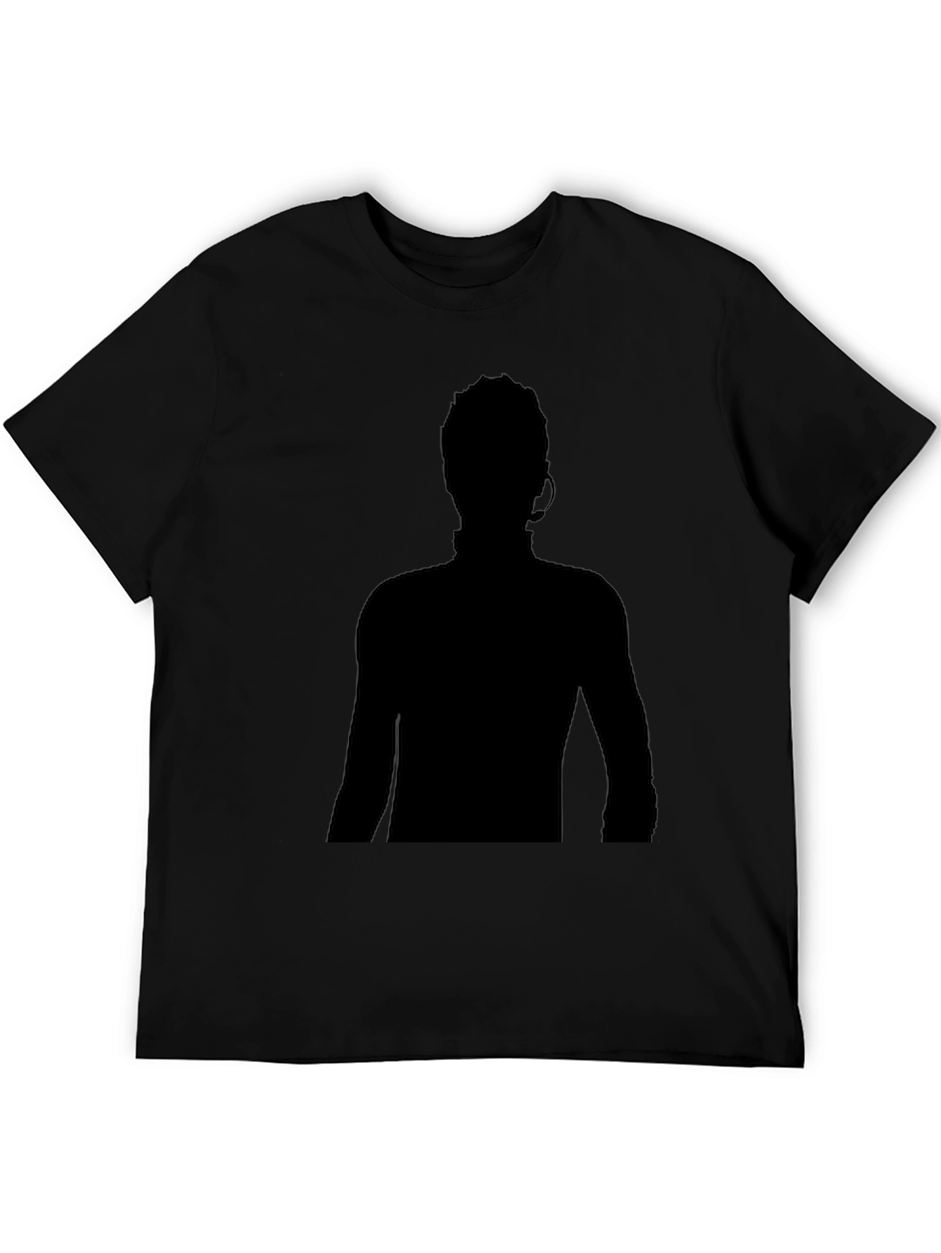 Black T-Shirt with Silhouetted Figure Print