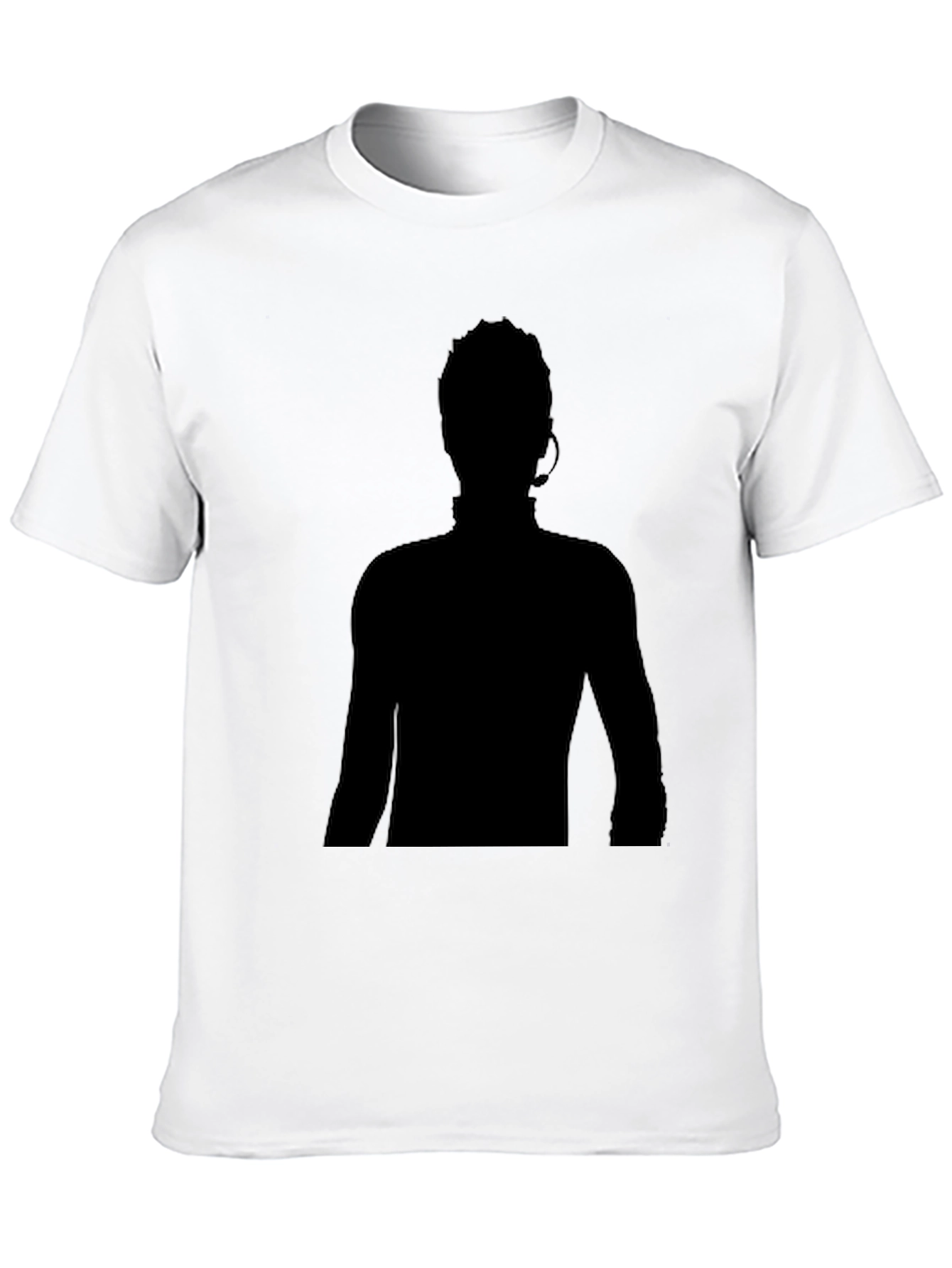 Black T-Shirt with Silhouetted Figure Print