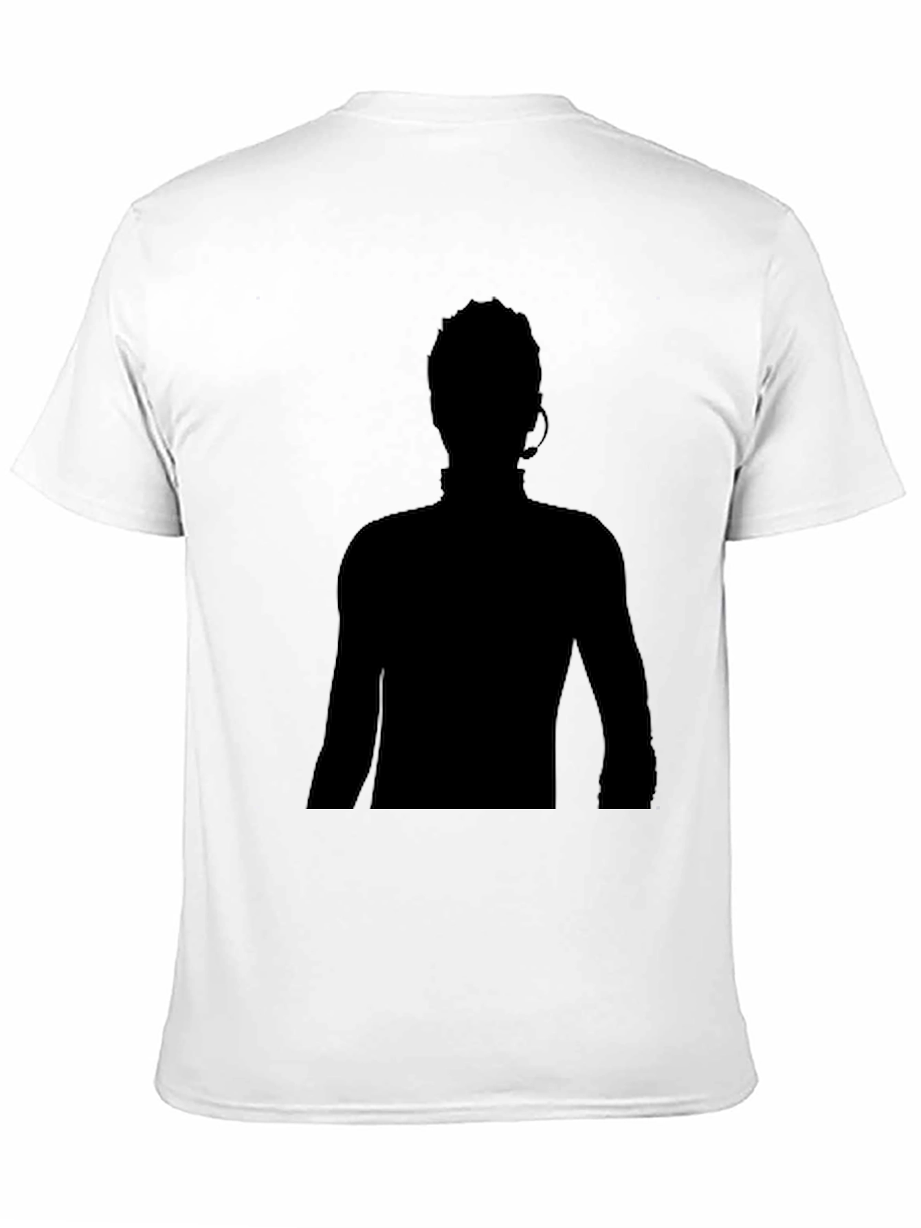 Black T-Shirt with Silhouetted Figure Print
