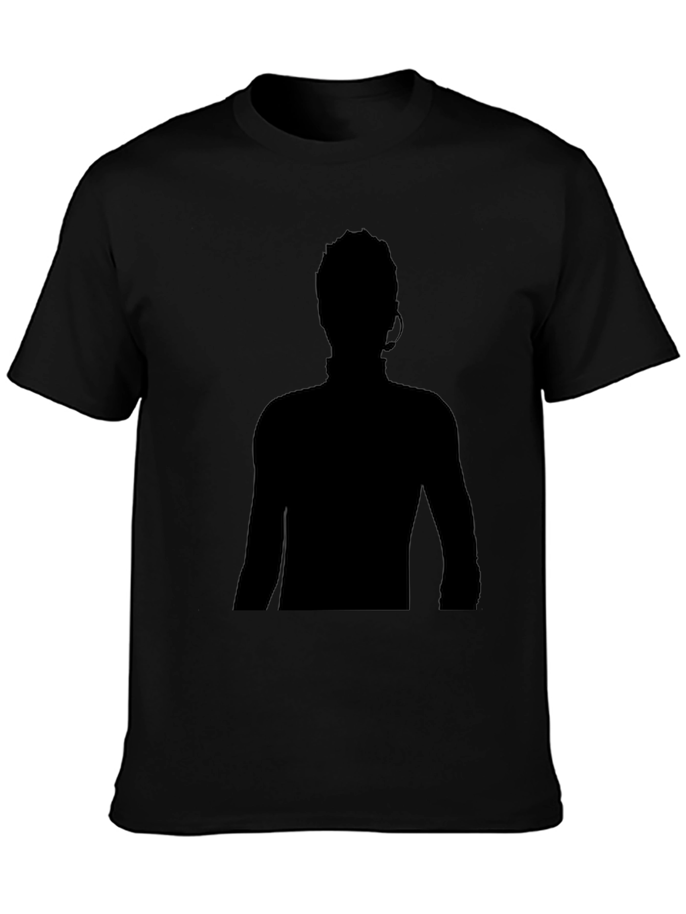 Black T-Shirt with Silhouetted Figure Print