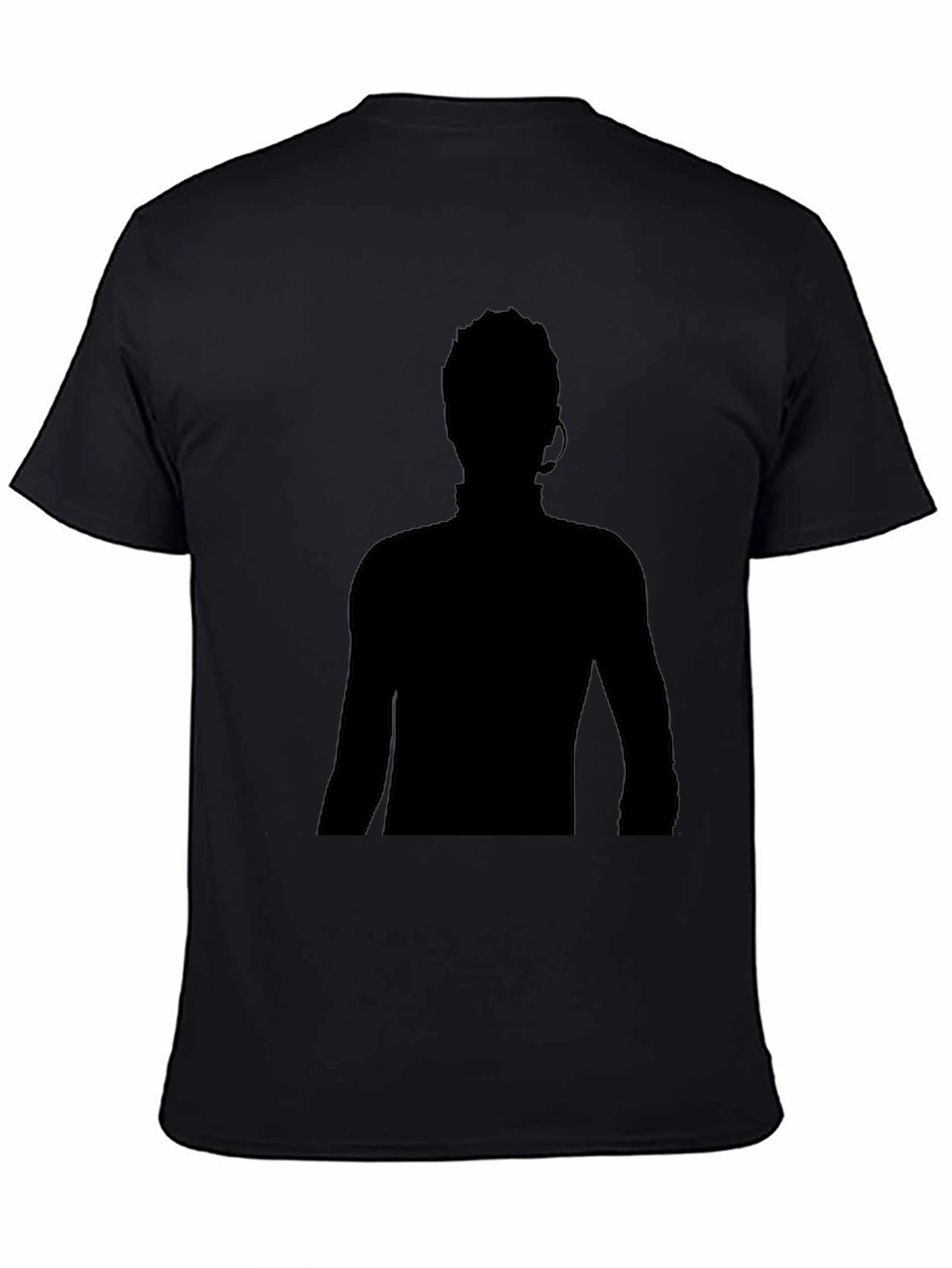 Black T-Shirt with Silhouetted Figure Print
