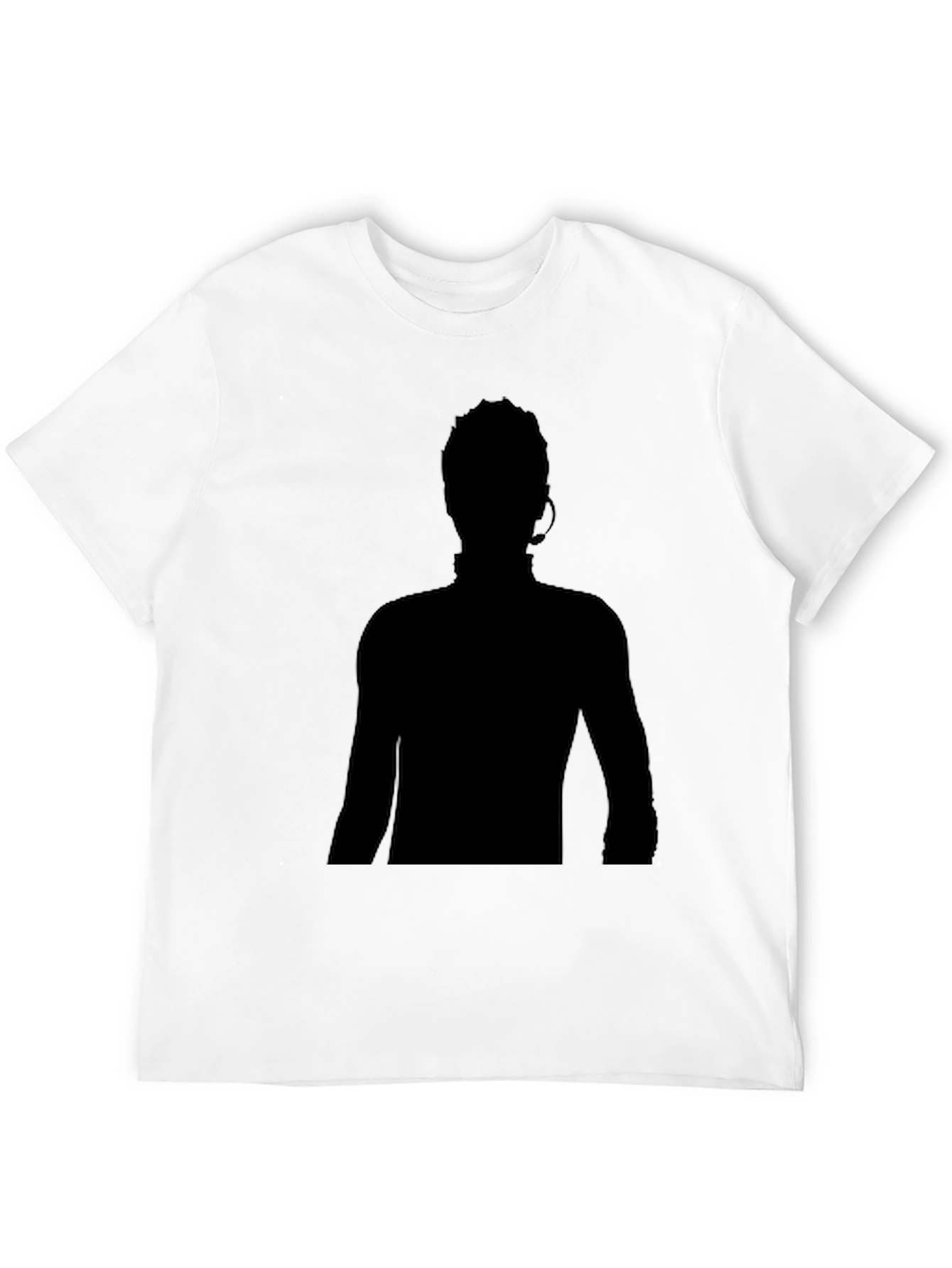 Black T-Shirt with Silhouetted Figure Print