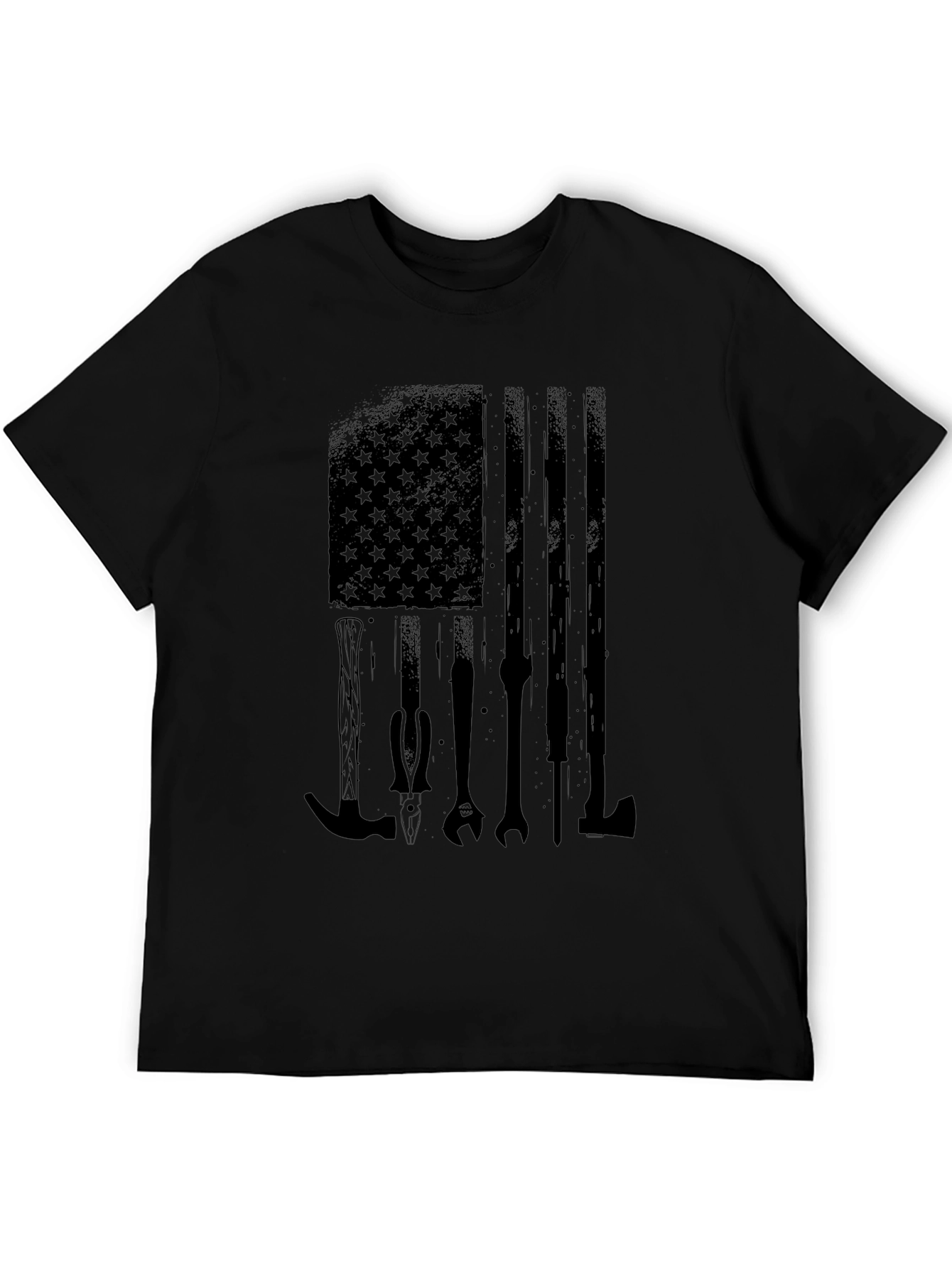 American Flag Tool T-Shirt - Black