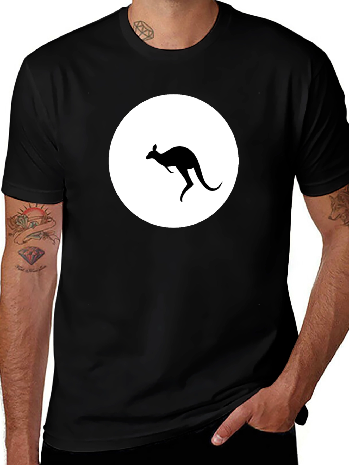 Kangaroo Silhouette Graphic T-Shirt