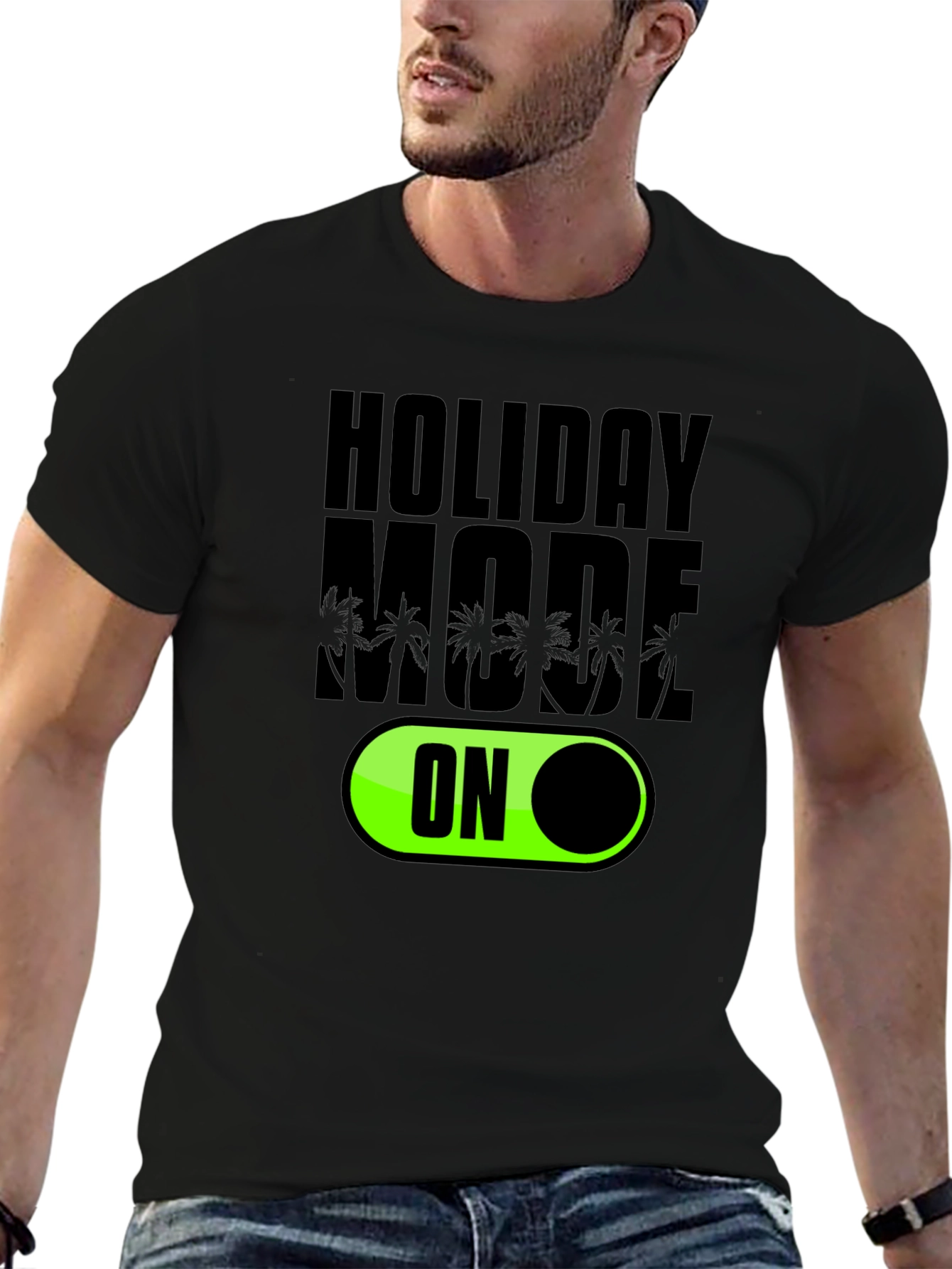 Holiday Mode ON Black Graphic Tee