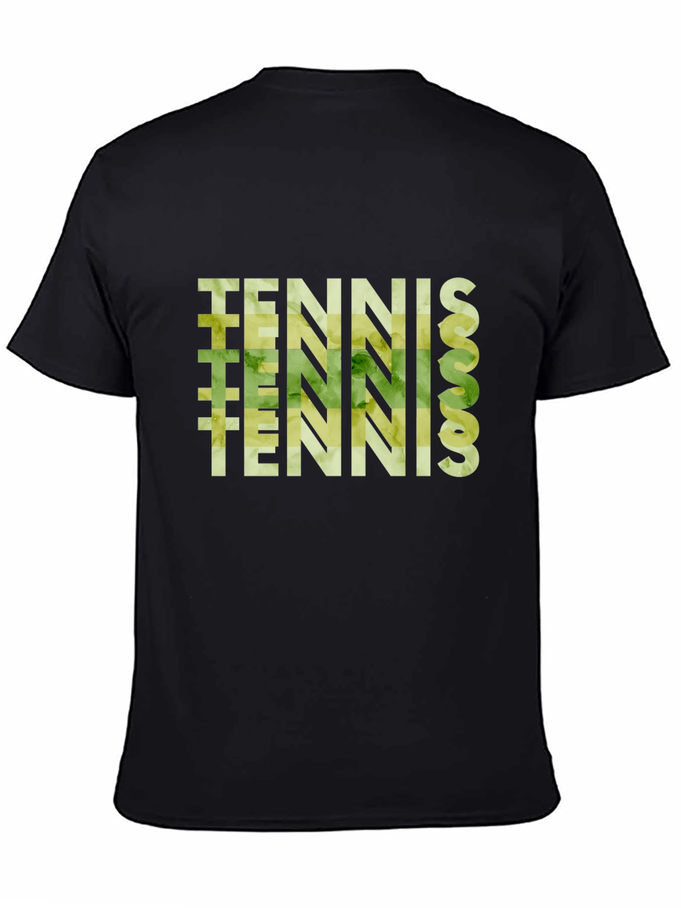 Tennis Graphic Print Black T-Shirt