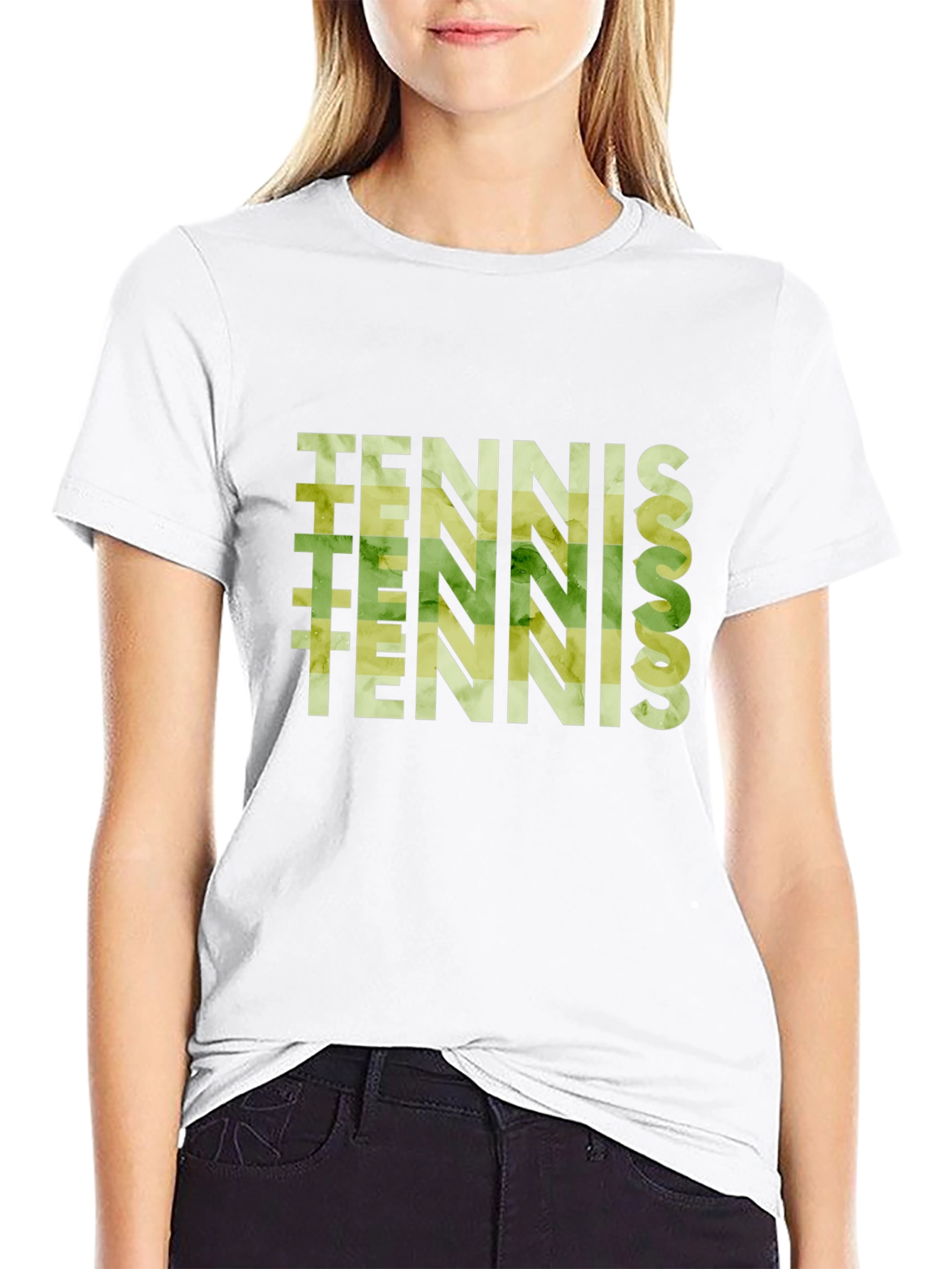 Tennis Graphic Print Black T-Shirt