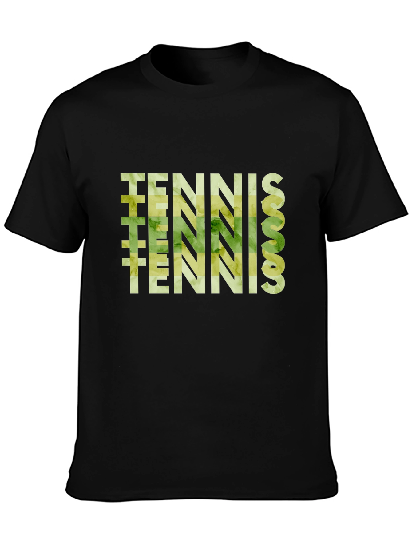 Tennis Graphic Print Black T-Shirt