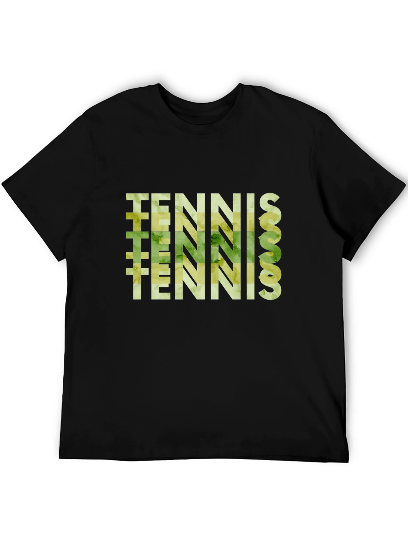 Tennis Graphic Print Black T-Shirt