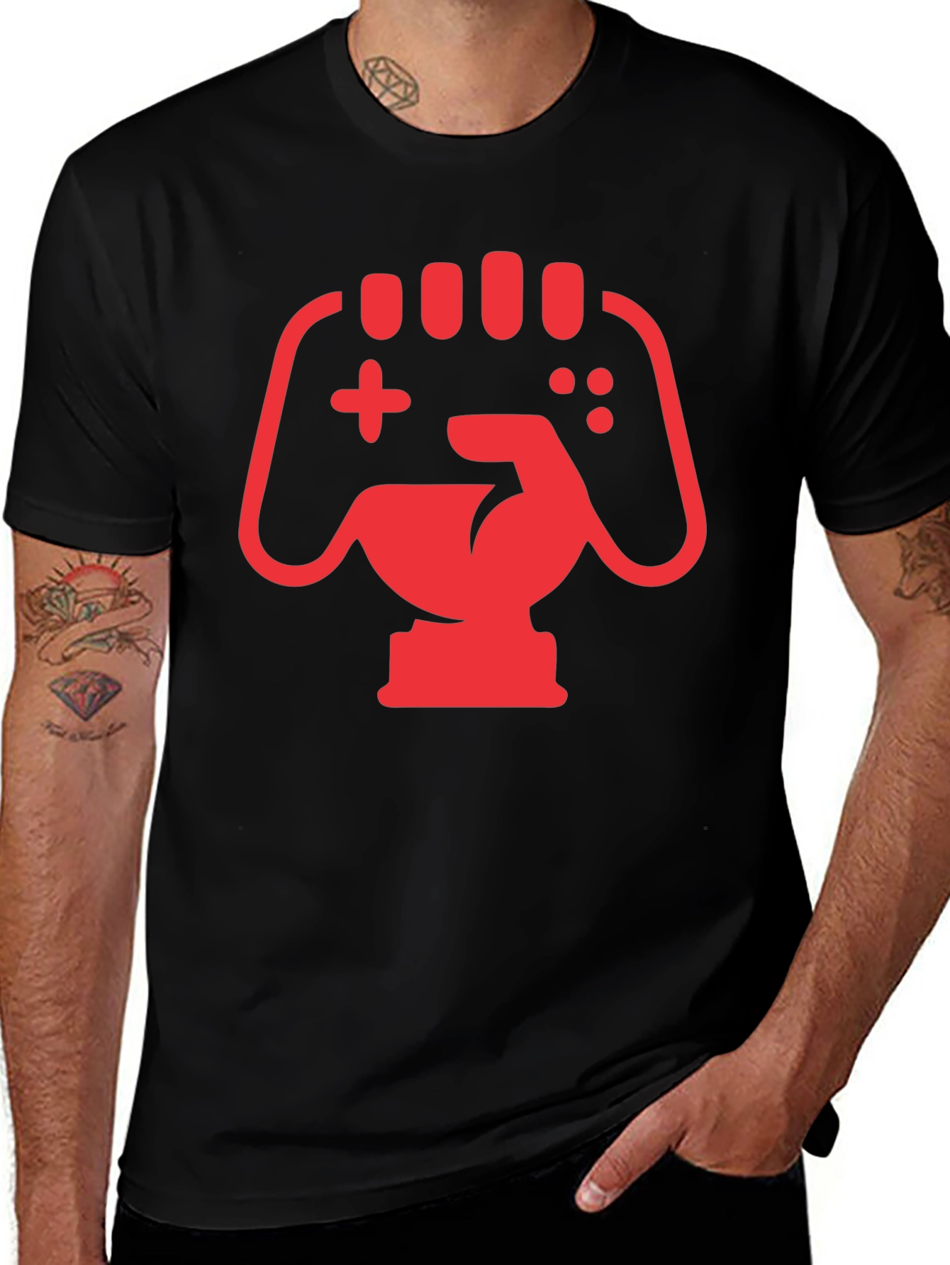 Gamer Power Fist Graphic Tee - Black