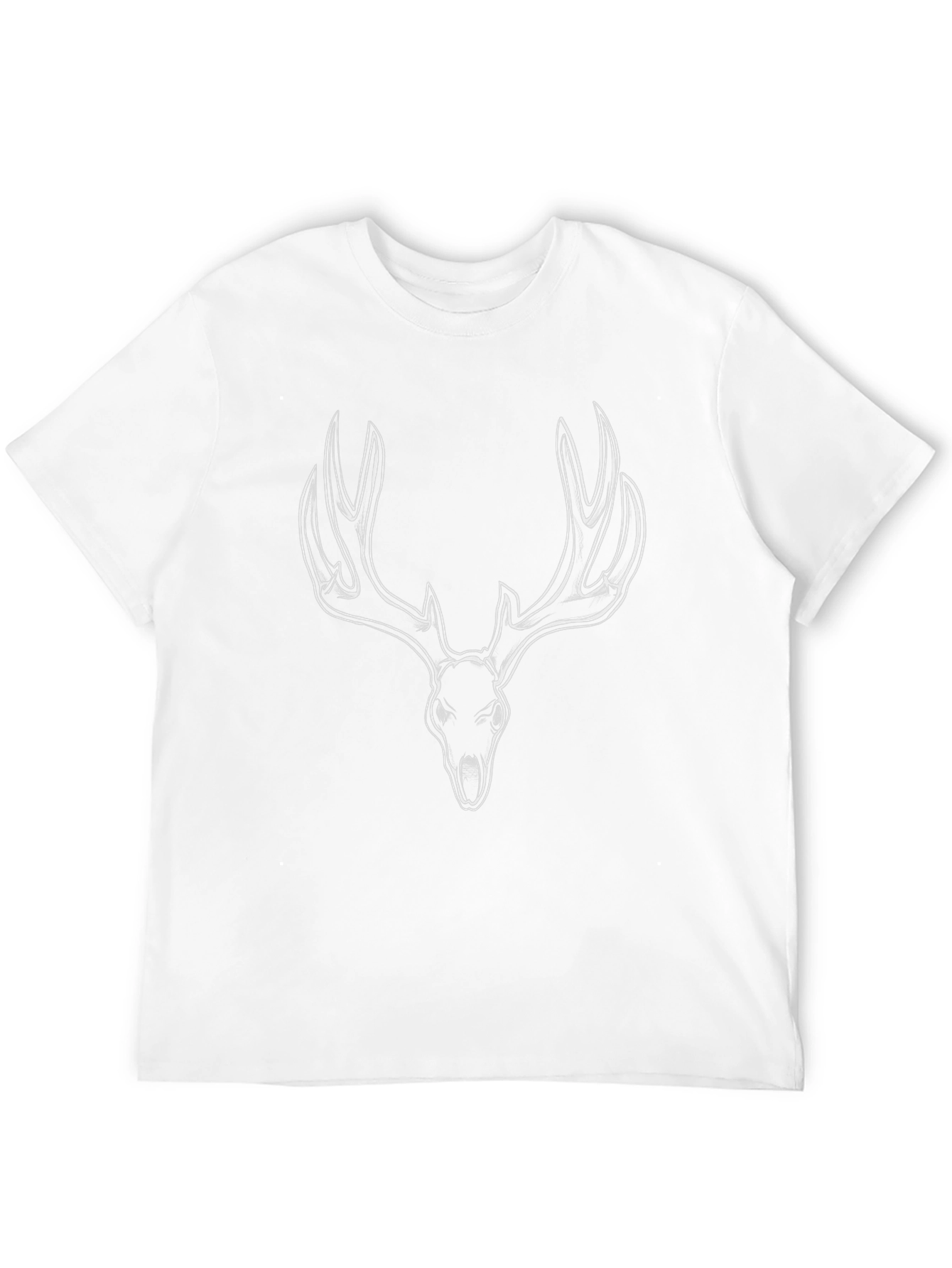 Deer Skull Graphic Tee - Black Casual T-Shirt
