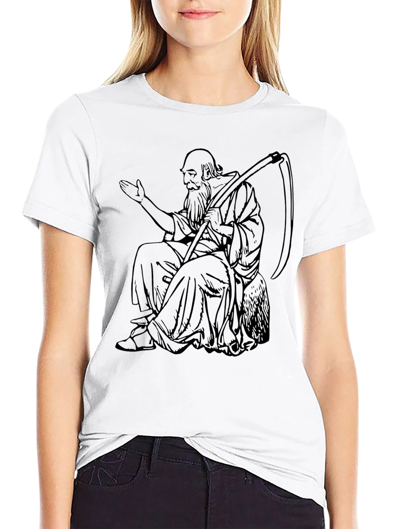 Grim Reaper on Black T-shirt