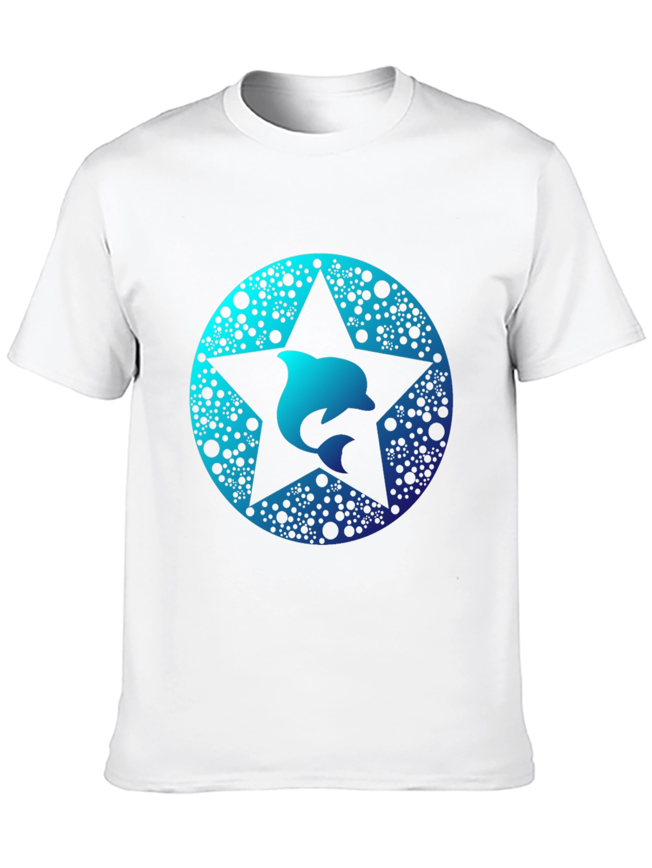 Dolphin Star Graphic Tee - Black Cotton Comfort