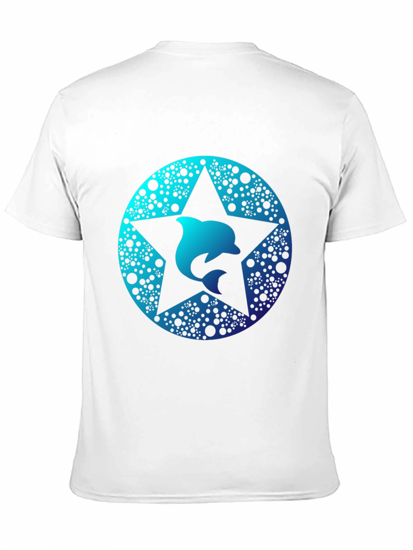 Dolphin Star Graphic Tee - Black Cotton Comfort