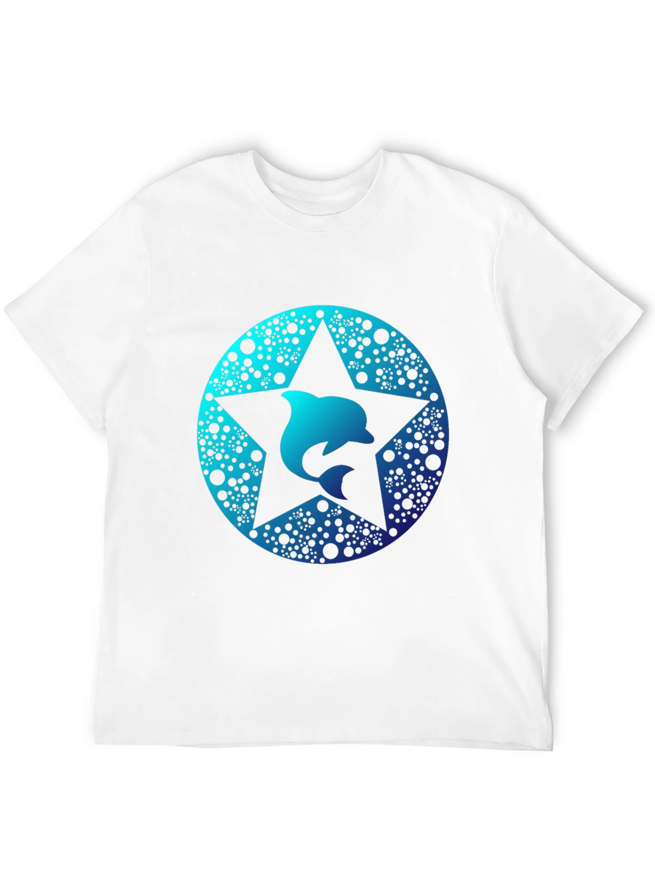 Dolphin Star Graphic Tee - Black Cotton Comfort
