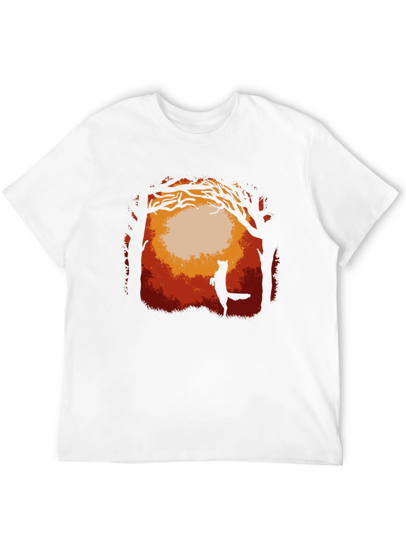 Fox in Forest Graphic T-Shirt - Midnight Black