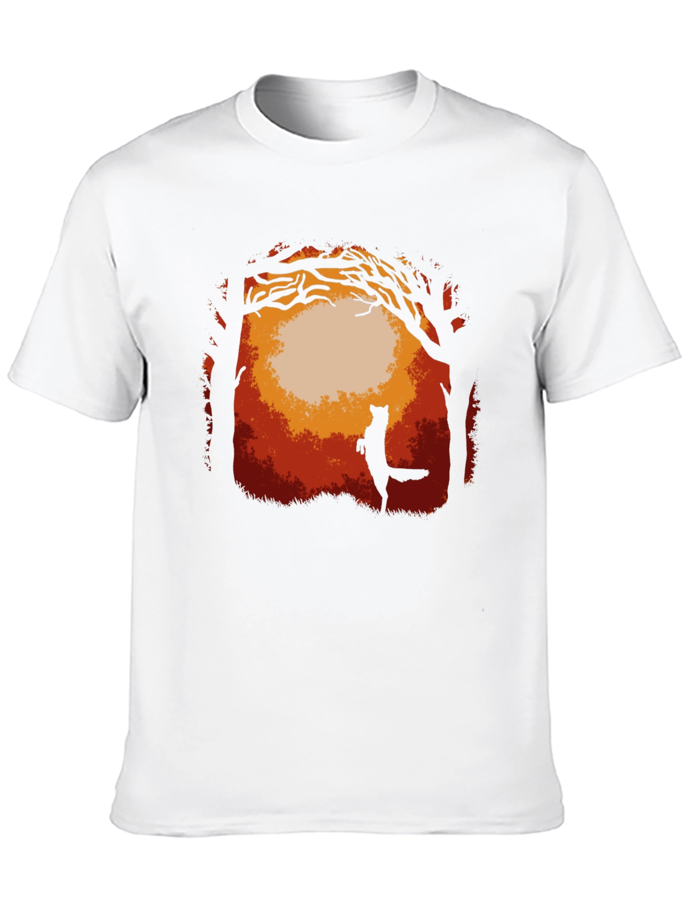 Fox in Forest Graphic T-Shirt - Midnight Black