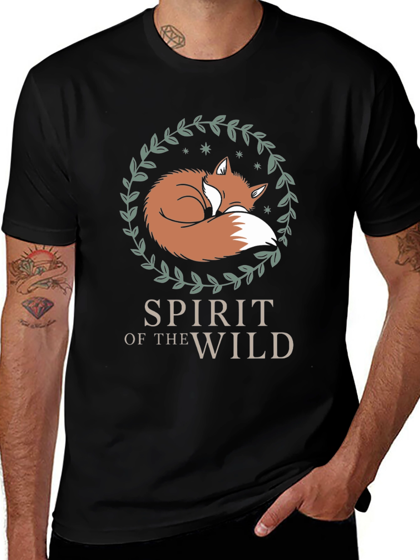 Spirit of the Wild Fox Graphic Tee - Black