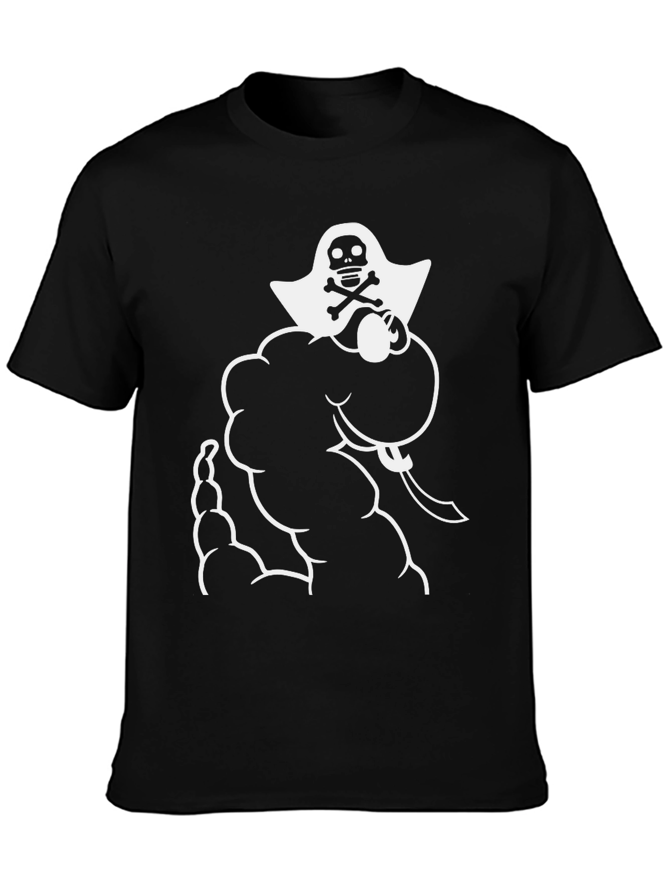 Pirate Ghost Graphic T-Shirt - Black