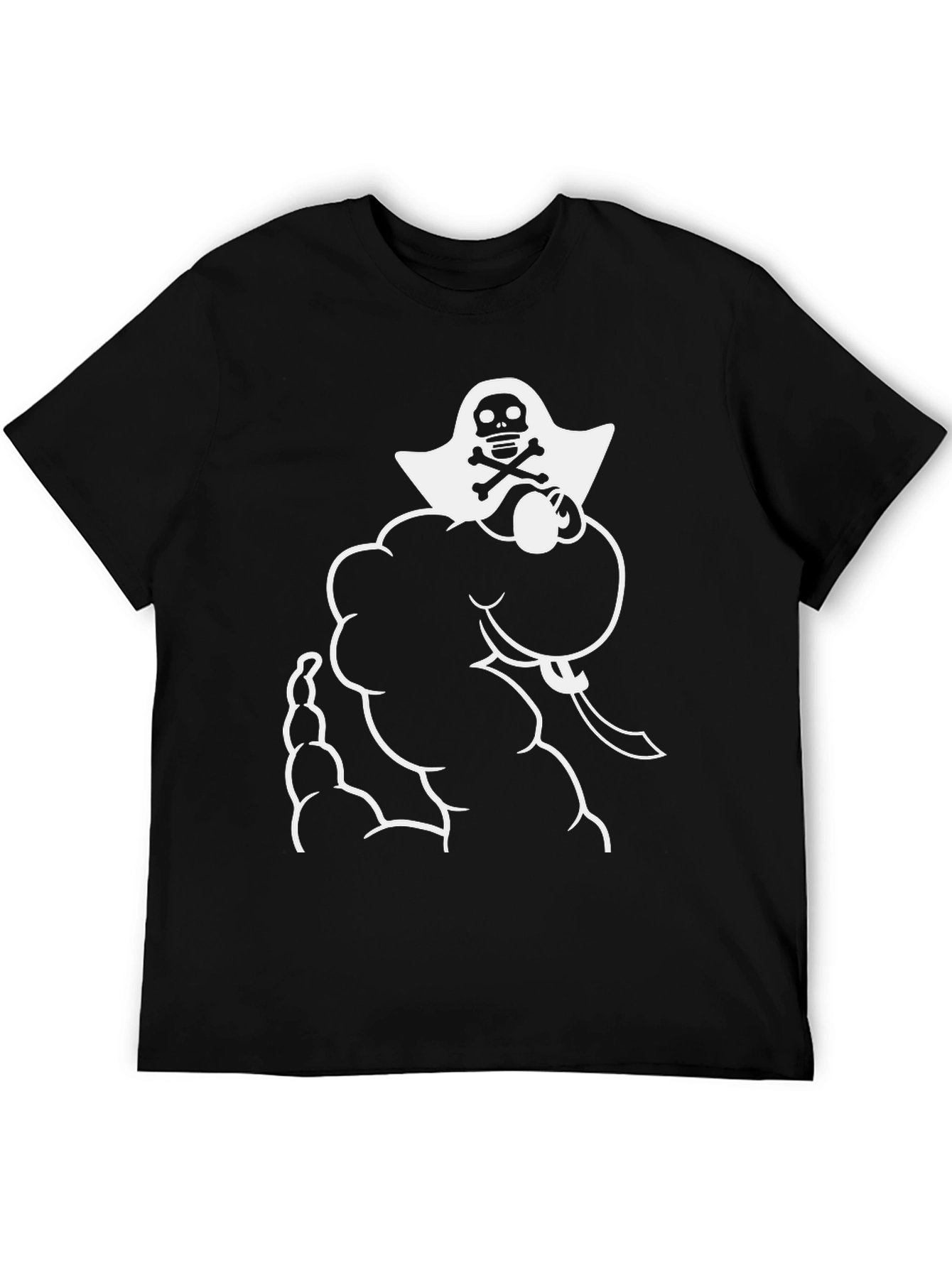 Pirate Ghost Graphic T-Shirt - Black