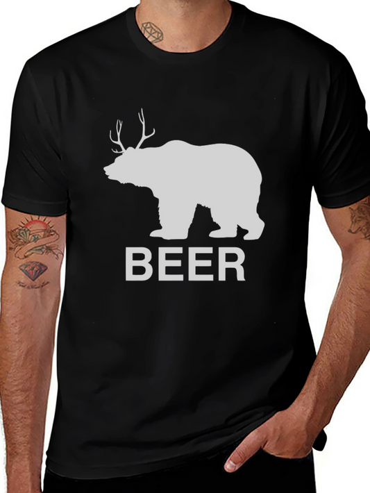 Bear Deer Funny Mens Graphic Tee
