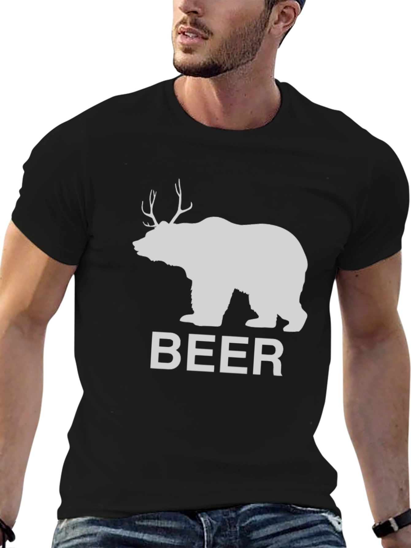 Bear Deer Funny Mens Graphic Tee