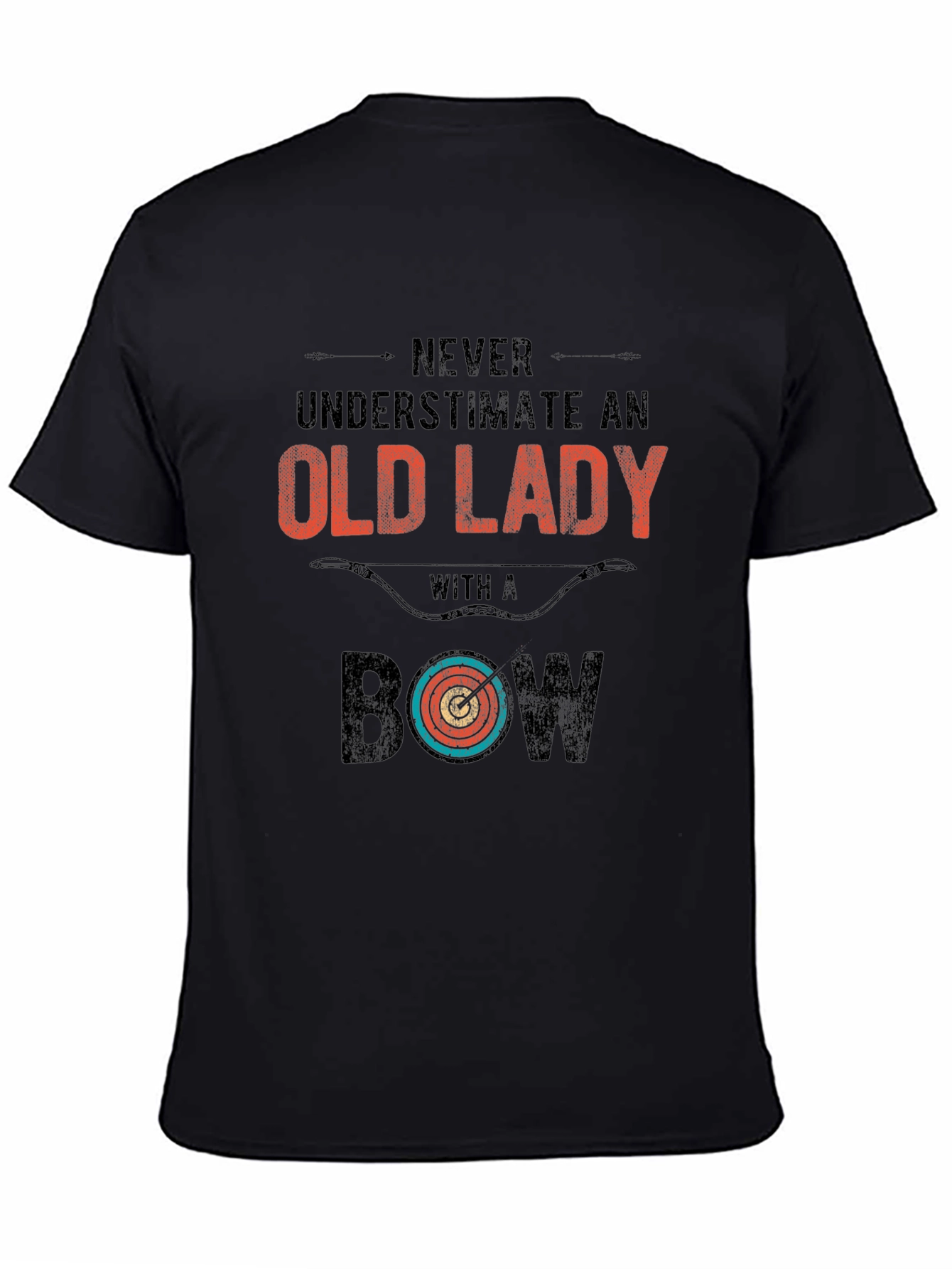 Never Underestimate Old Lady Bow T-Shirt