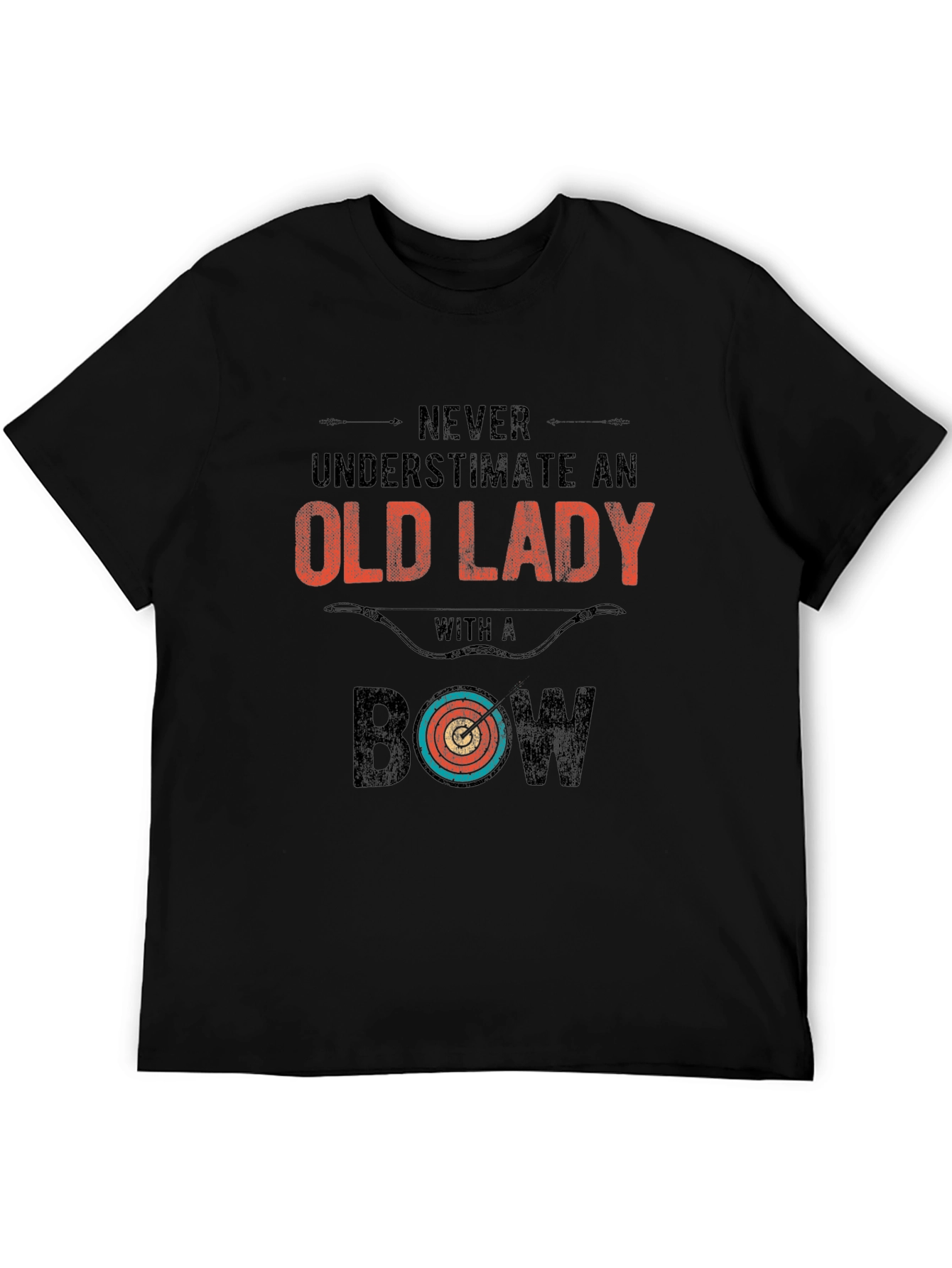 Never Underestimate Old Lady Bow T-Shirt