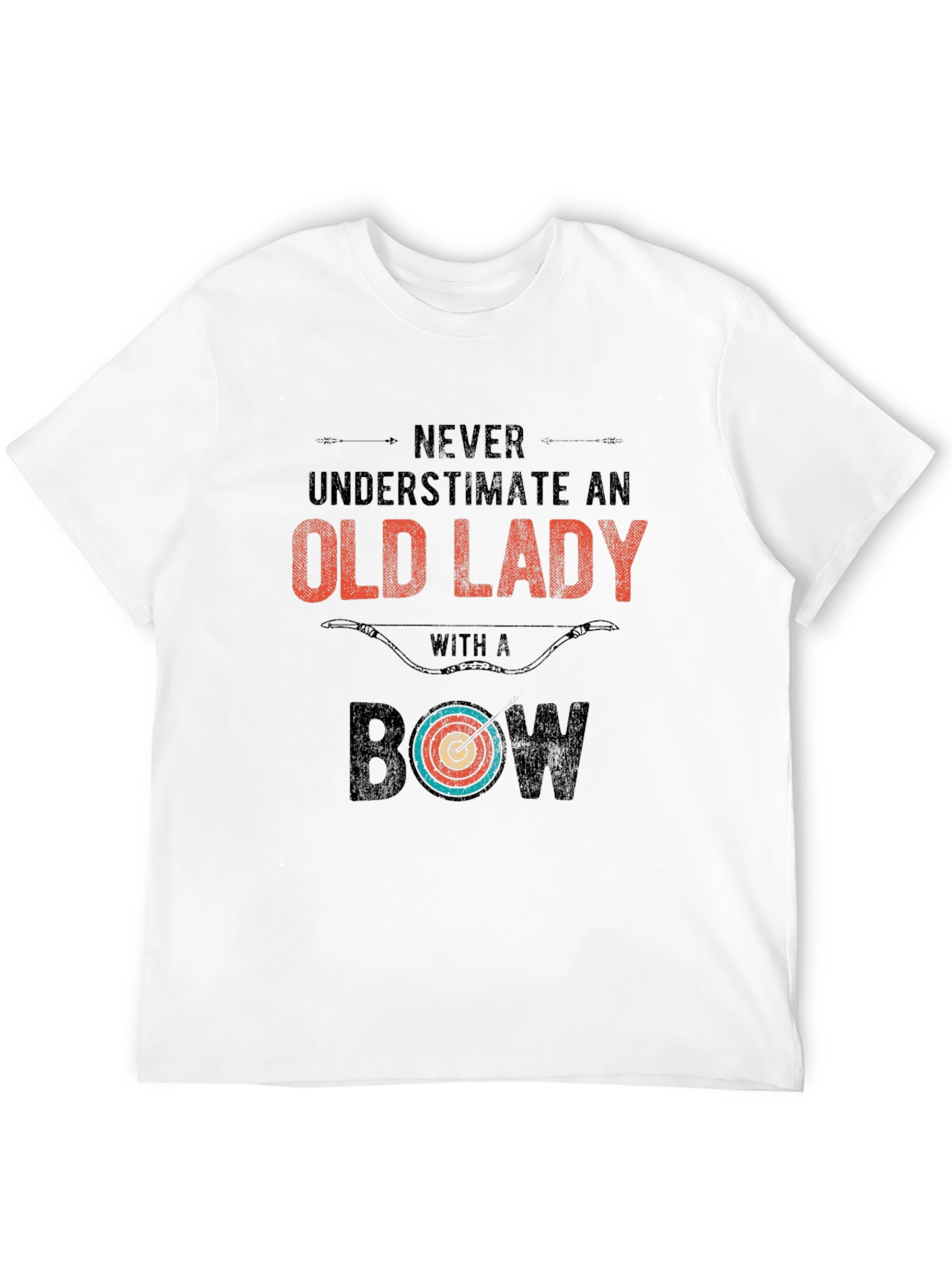 Never Underestimate Old Lady Bow T-Shirt