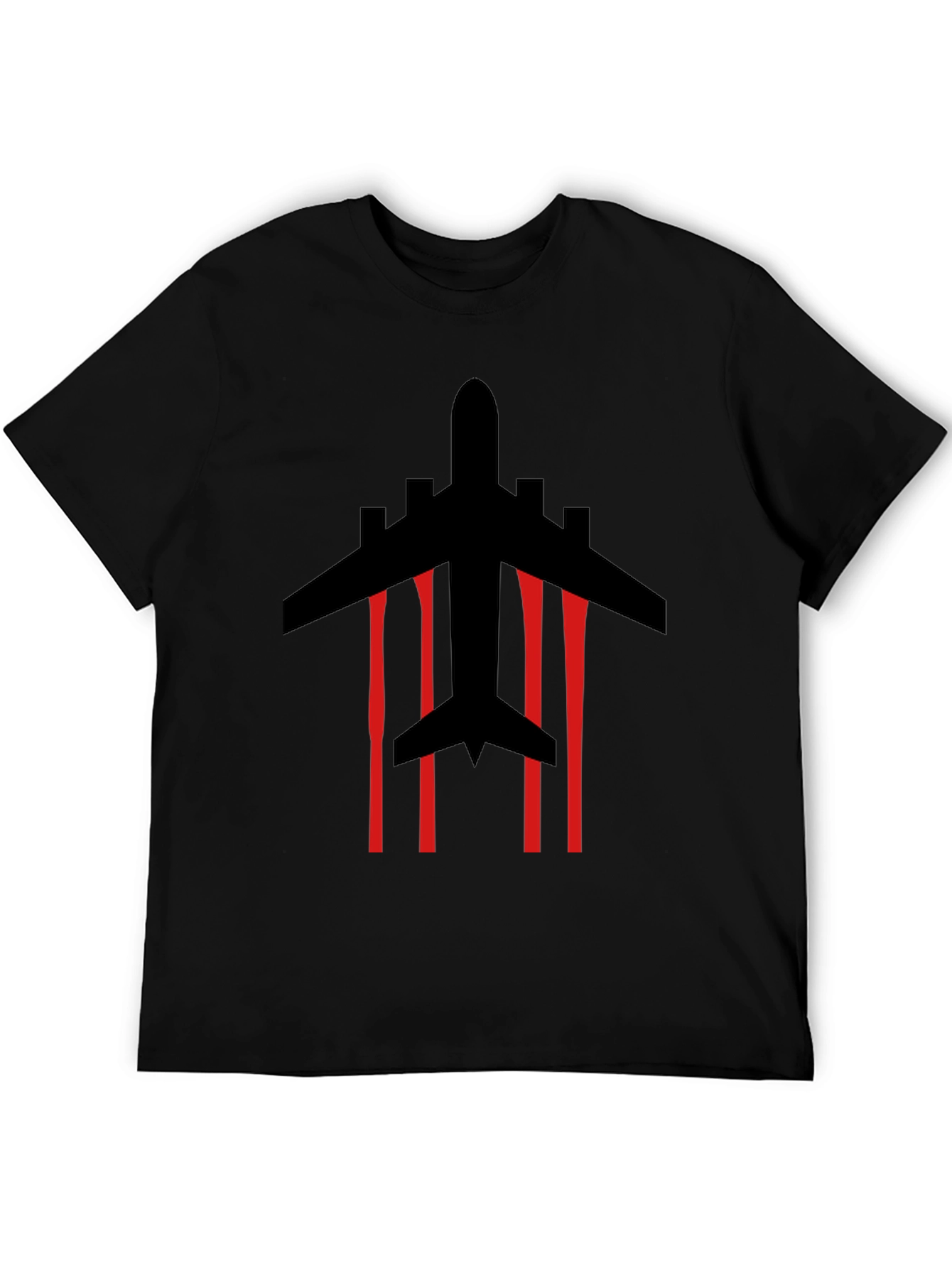 Jet Plane Silhouette Graphic Tee - Black