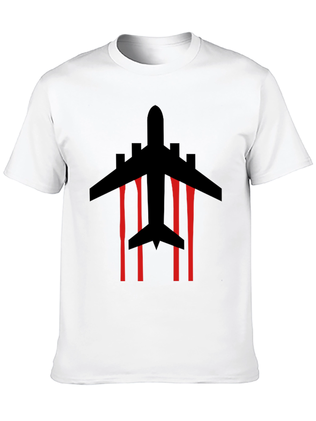 Jet Plane Silhouette Graphic Tee - Black